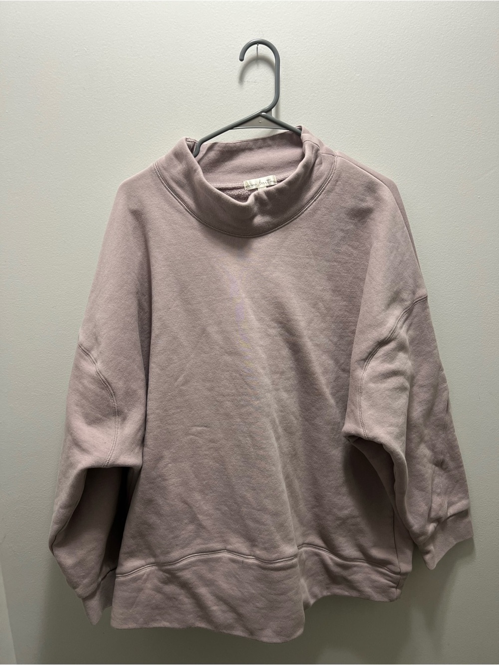 nine britton Relaxed Cowl Sweater in Dusty Mauve